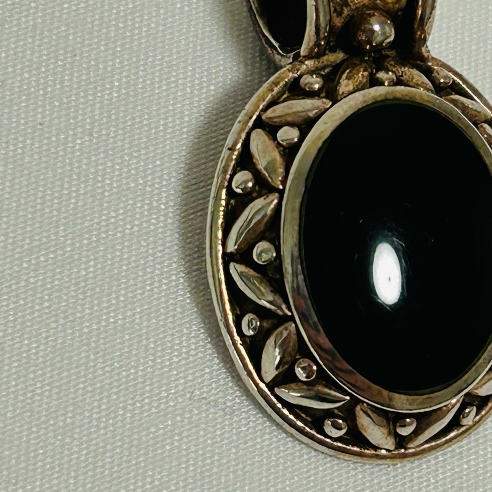 Elegant Black Onyx Sterling Silver 925 Pendant